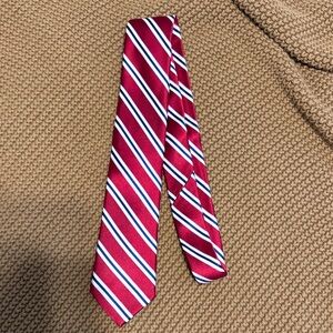 Nautica Red Striped Silk Tie